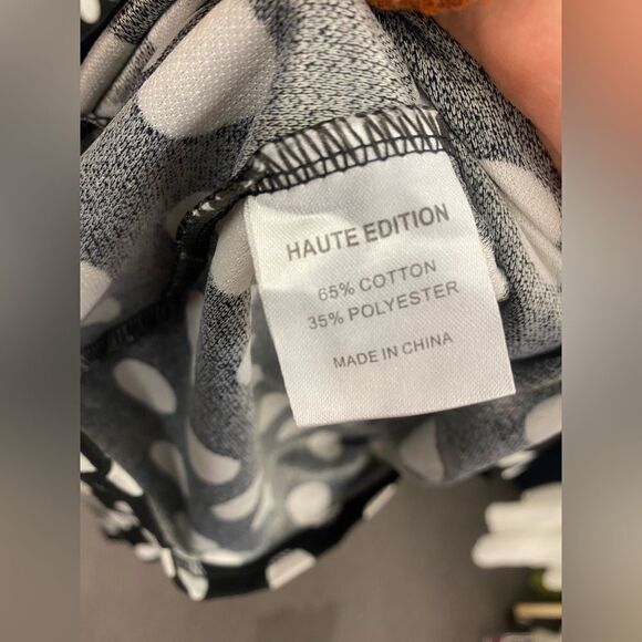 NEW Haute Ladies 1X Black & White Polka Dot Dress - Picture 3 of 4